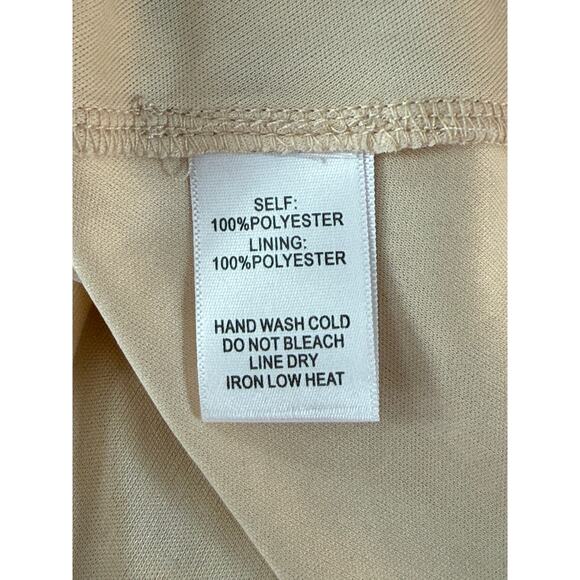 Lulus Butterfly With Me Slit Short Sleeves Georgette Falls Peach Dress Size L - Picture 10 of 11
